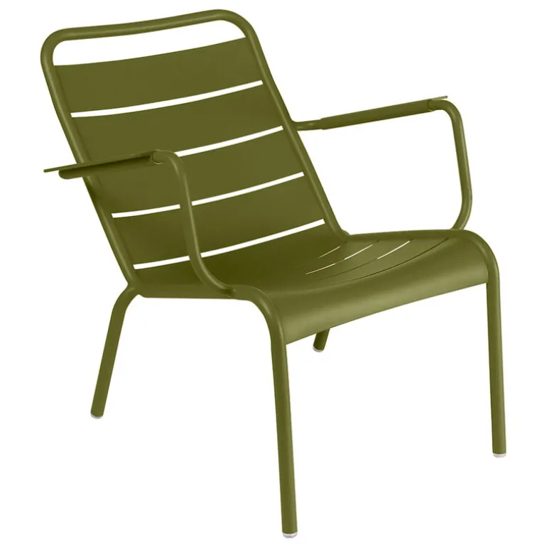 Fermob Luxembourg low armchair, pesto