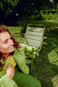 Fermob Luxembourg low armchair, pesto