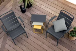 Fermob Luxembourg low armchair, anthracite