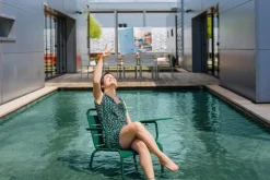 Fermob Luxembourg low armchair, cedar green