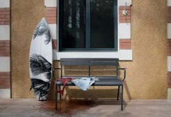 Fermob Luxembourg 2-seater bench, liquorice
