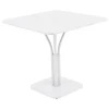 Fermob Luxembourg table, 80 x 80 cm, cotton white, with pedestal