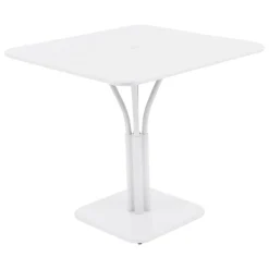 Fermob Luxembourg table, 80 x 80 cm, cotton white, with pedestal