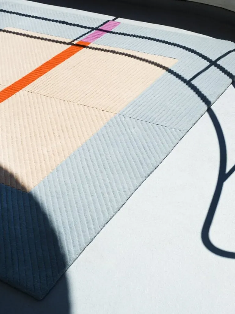 Finarte Akaatti rug, beige - light blue