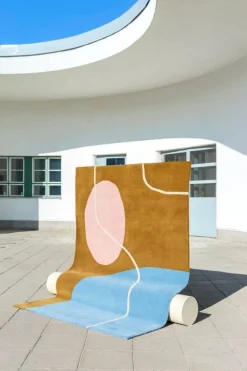 Finarte Ruukku rug, gold - blue