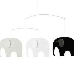 Flensted Mobiles Elephant Party mobile, black-white