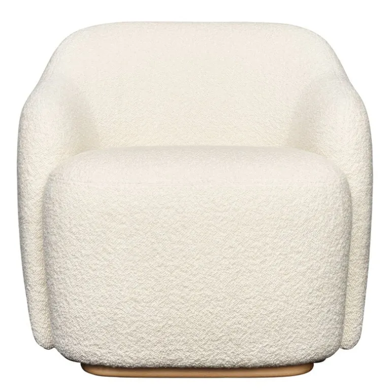 Fogia Barba club chair, lacquered beech - Ivory 001 Karakorum