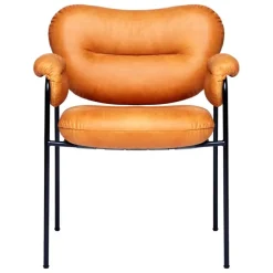 Fogia Bollo chair, cognac leather - black