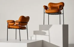 Fogia Bollo chair, cognac leather - black