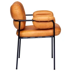 Fogia Bollo chair, cognac leather - black