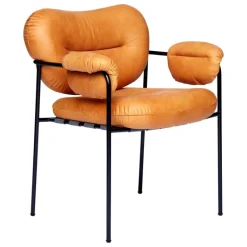 Fogia Bollo chair, cognac leather - black