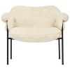 Fogia Bollo lounge chair, Mohawi sheepskin - black