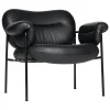 Fogia Bollo lounge chair, black leather - black