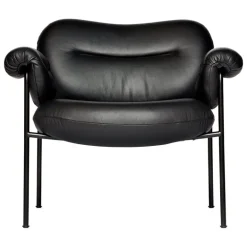 Fogia Bollo lounge chair, black leather - black