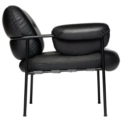 Fogia Bollo lounge chair, black leather - black