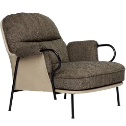 Fogia Lyra armchair, black steel - brown Kvadrat Safire 0001