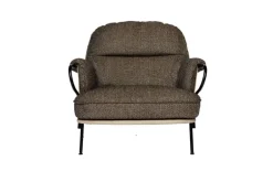 Fogia Lyra armchair, black steel - brown Kvadrat Safire 0001
