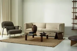 Fogia Lyra armchair, black steel - brown Kvadrat Safire 0001