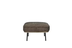 Fogia Lyra ottoman, black steel - brown Kvadrat Safire 0001