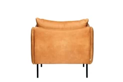 Fogia Tiki armchair, large, black steel - cognac leather