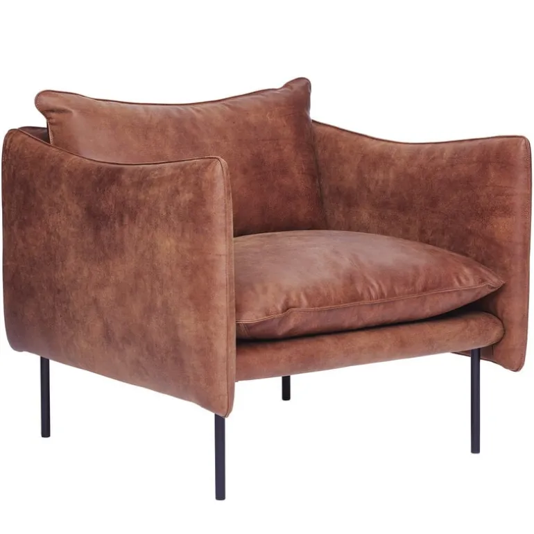 Fogia Tiki armchair, large, black steel - vintage rangers leather