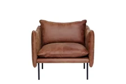 Fogia Tiki armchair, large, black steel - vintage rangers leather