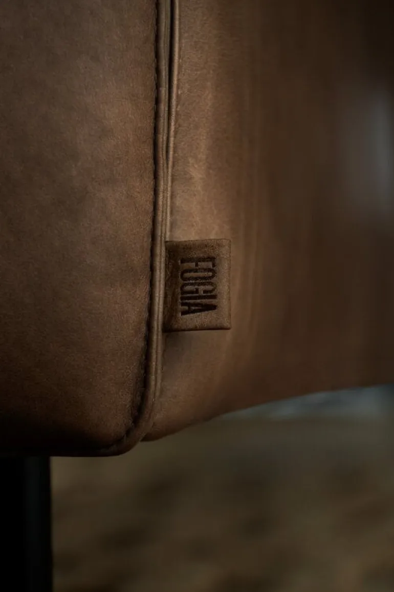 Fogia Tiki armchair, large, anniversary edition, black steel - vintage tabacco