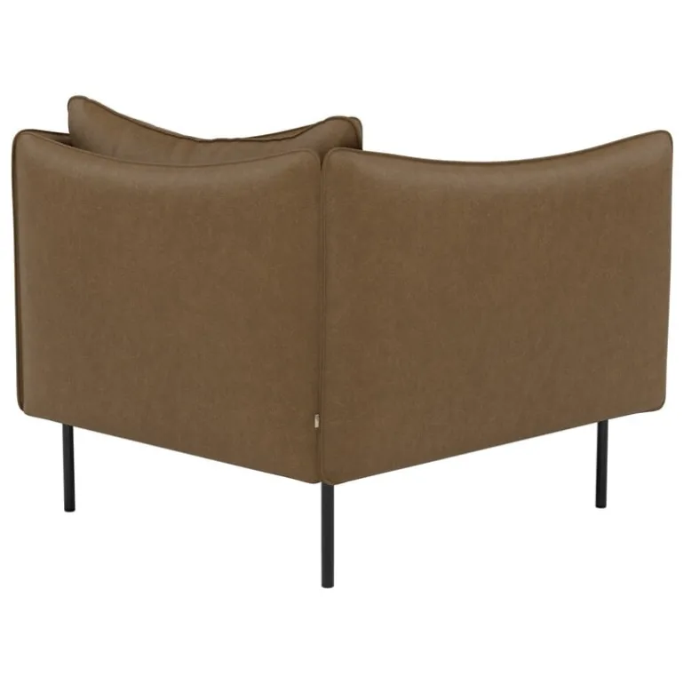 Fogia Tiki armchair, large, anniversary edition, black steel - vintage tabacco