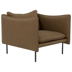 Fogia Tiki armchair, large, anniversary edition, black steel - vintage tabacco