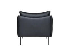 Fogia Tiki armchair, large, black steel - black Elmosoft leather