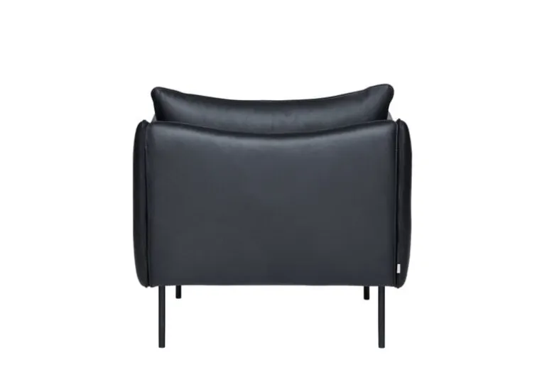 Fogia Tiki armchair, large, black steel - black Elmosoft leather