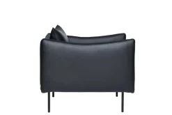 Fogia Tiki armchair, large, black steel - black Elmosoft leather
