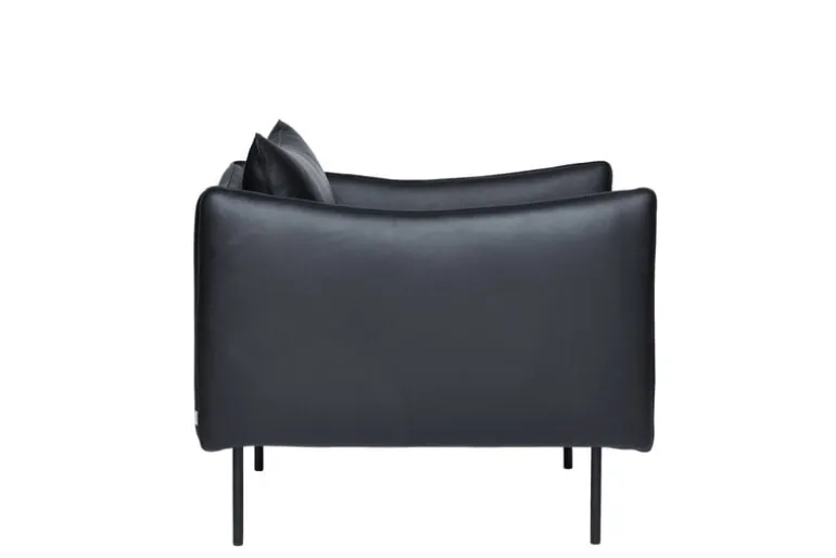 Fogia Tiki armchair, large, black steel - black Elmosoft leather