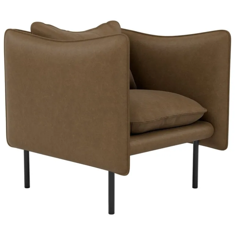 Fogia Tiki armchair, small, anniversary edition, black steel - vintage tabacco