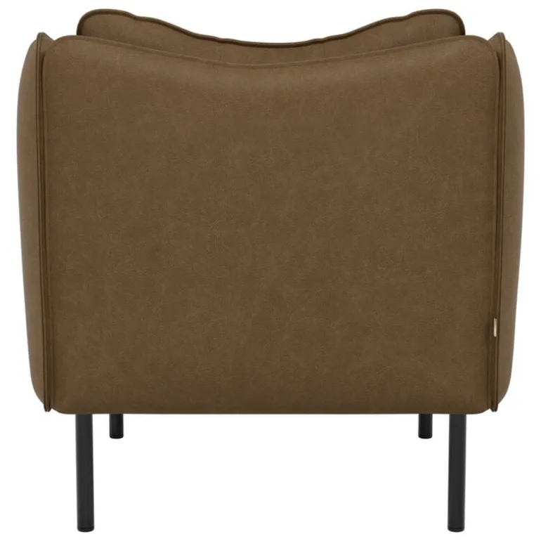 Fogia Tiki armchair, small, anniversary edition, black steel - vintage tabacco