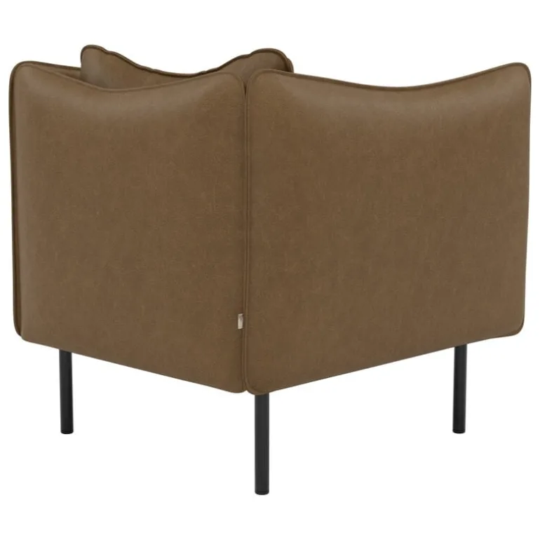 Fogia Tiki armchair, small, anniversary edition, black steel - vintage tabacco