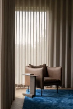 Fogia Tiki armchair, small, anniversary edition, black steel - vintage tabacco