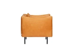 Fogia Tiki armchair, small, black steel - cognac leather