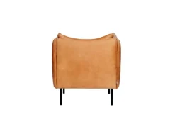 Fogia Tiki armchair, small, black steel - cognac leather