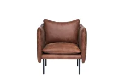 Fogia Tiki armchair, small, black steel - vintage rangers leather