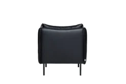 Fogia Tiki armchair, small, black steel - black Elmosoft leather