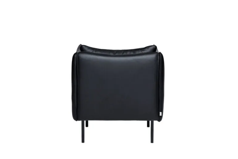 Fogia Tiki armchair, small, black steel - black Elmosoft leather