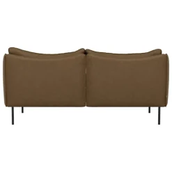 Fogia Tiki 2-seater sofa, anniversary edition, black steel - vintage tabacco