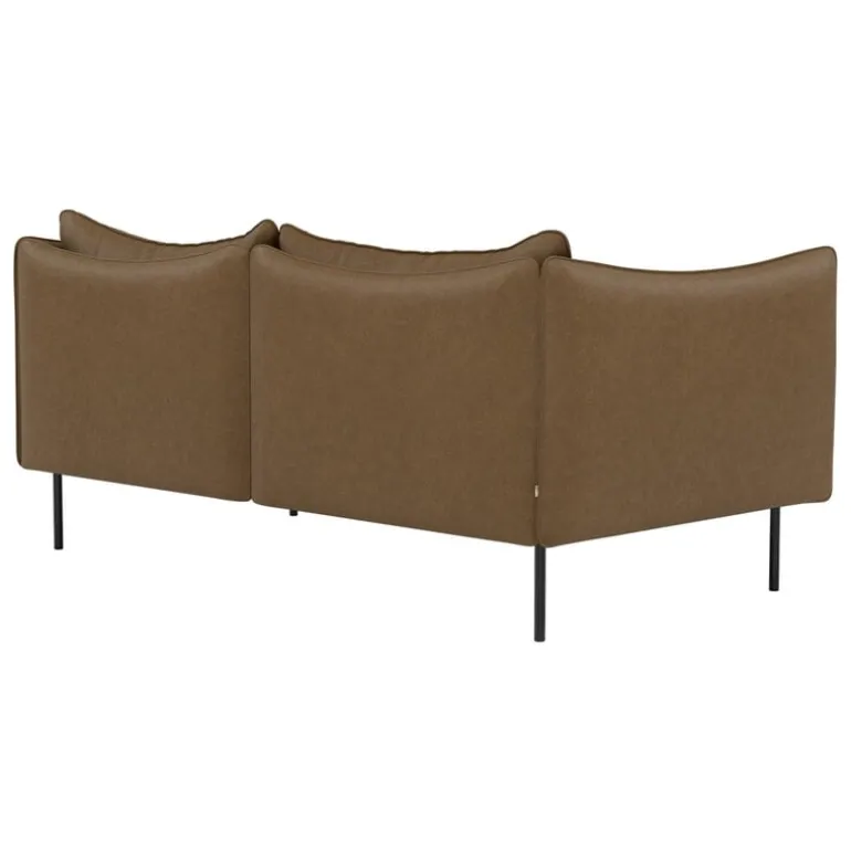 Fogia Tiki 2-seater sofa, anniversary edition, black steel - vintage tabacco