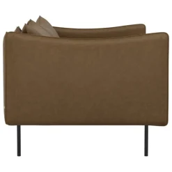 Fogia Tiki 2-seater sofa, anniversary edition, black steel - vintage tabacco