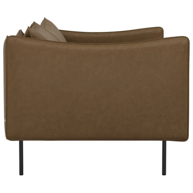 Fogia Tiki 2-seater sofa, anniversary edition, black steel - vintage tabacco