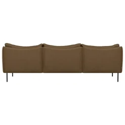 Fogia Tiki 3-seater sofa, anniversary edition, black steel - vintage tabacco