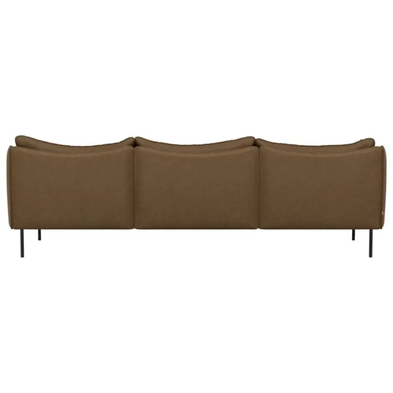 Fogia Tiki 3-seater sofa, anniversary edition, black steel - vintage tabacco
