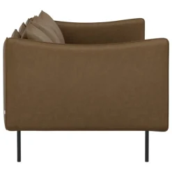 Fogia Tiki 3-seater sofa, anniversary edition, black steel - vintage tabacco