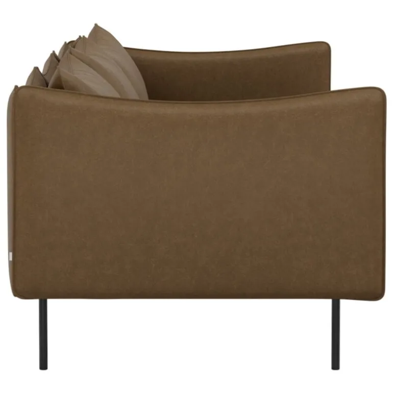 Fogia Tiki 3-seater sofa, anniversary edition, black steel - vintage tabacco